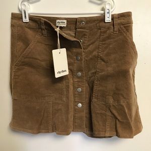 NWT Rhythm Swimwear Corduroy Button-up Skirt